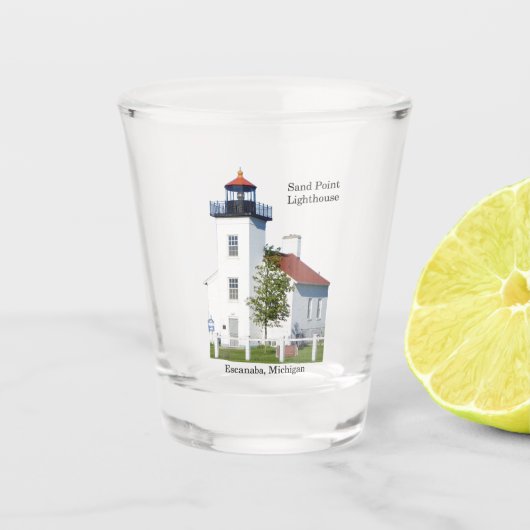 Sand Point Lighthouse shotglas Shot Glas (Voorkant)
