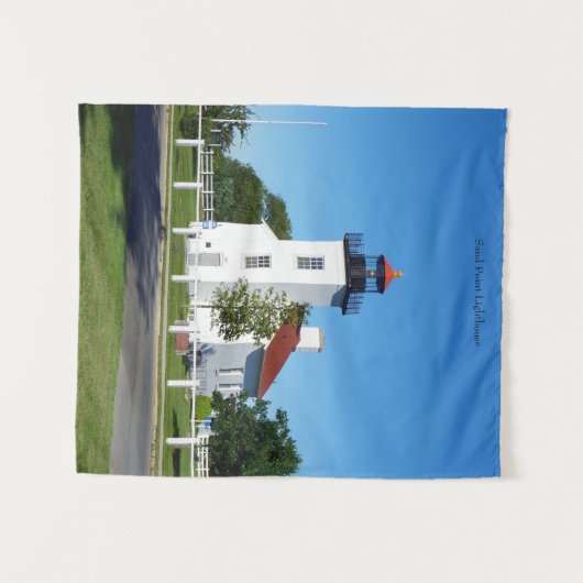 Sand Point Lighthouse tapestry Wandkleed (Voorkant (horizontaal))