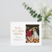 Sand probeer dit opnieuw Verander de Datum Wedding Aankondigingskaart (Staand voorkant)