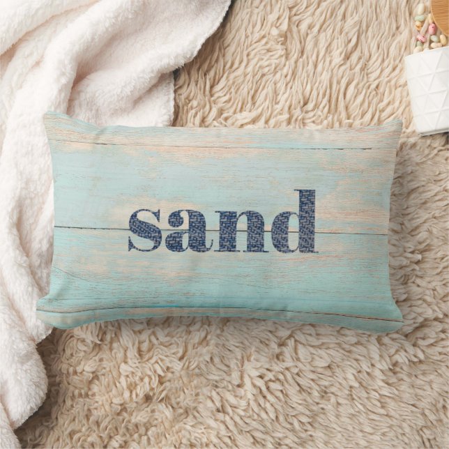 Sand Rustic Wood Beach House Kussen (Deken)