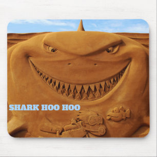 Sand sculpture shark hoo hoo muismat