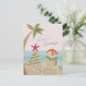 Sand Sculptures-Briefkaart voor kerstmis Briefkaart (Staand voorkant)