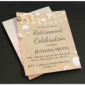 Sand Seashells Beach Retirement Party Flyer