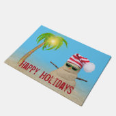 Sand Snowman met kerstpalmboom Deurmat (Schuin)