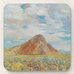 Sand Springs Butte door Childe Hassam, Vintage Kun Bier Onderzetter