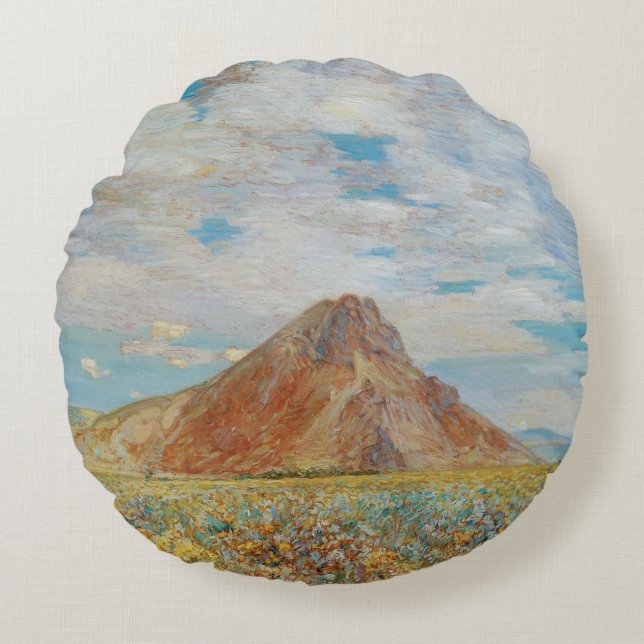 Sand Springs Butte van Childe Hassam,  kunst Rond Kussen (Voorkant)