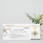 Sand Starfish Buttercream Palm Tree Boarding Pass Kaart (Staand voorkant)