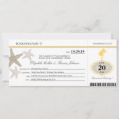 Sand Starfish Buttercream Palm Tree Boarding Pass Kaart (Voorkant)