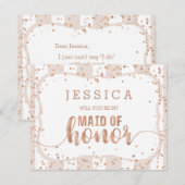 Sand Stripe Roos Gold Wil je mijn bruidsmeisje zij Kaart (Voorkant / Achterkant)