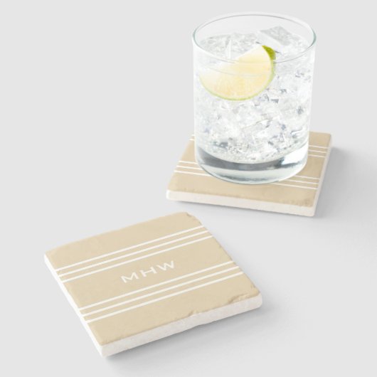 Sand Stripes aangepast onderzetter monogram (Zijkant)