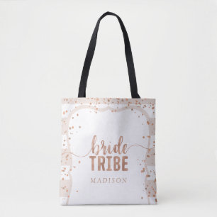 Sand Stripes & Roos Gold Confetti Bride Tribe Tote Bag