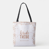 Sand Stripes & Roos Gold Confetti Bride Tribe Tote Bag (Achterkant)