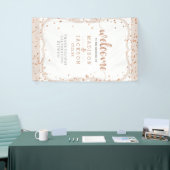Sand Stripes & Roos Gold Confetti Bruiloft Welkom Spandoek (Beurs)