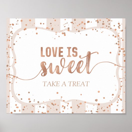 Sand Stripes & Roos Gold Confetti Love is Sweet Poster (Voorkant)