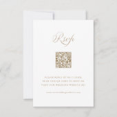 Sand Stylish Calligraphy Wedding QR Code RSVP Kaartje (Voorkant)