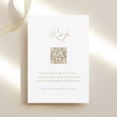 Sand Stylish Calligraphy Wedding QR Code RSVP Kaartje