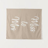 Sand Tan Khaki Miss to Mrs Banner Vrijgezellenfees Wandkleed (Voorkant (horizontaal))