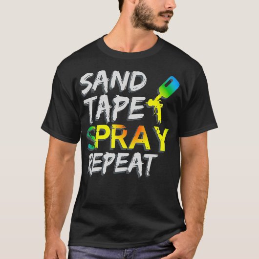 Sand Tape Spray Herhaal auto-body Painter-auto T-shirt (Voorkant)