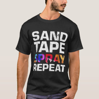Sand Tape Spray Herhaalt Funny Automotive Car Pain T-shirt