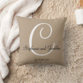 Sand taupy white custom Wedding keepomwille pillow Kussen (Deken)