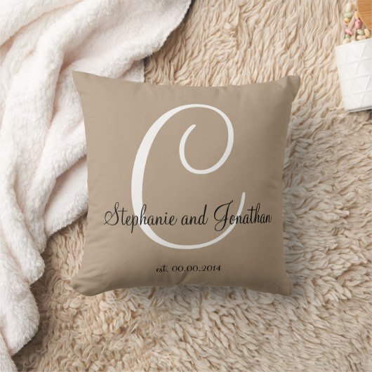 Sand taupy white custom Wedding keepomwille pillow Kussen (Deken)