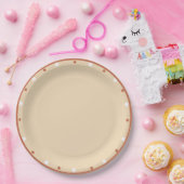 Sand Terra Cotta White Polka Dots Papieren Bordje (Feest)