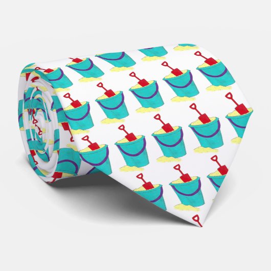 Sand Toys Bucket Pail Shovel Beach Summer Fun Stro Stropdas (Opgerold)