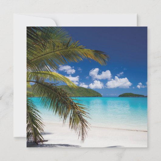 Sand Tropical Beach Wedding Kaart (Achterkant)