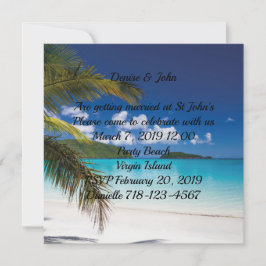 Sand Tropical Beach Wedding Kaart