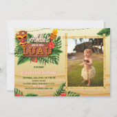 Sand Tropical Luau Birthday nodiging met foto Kaart (Voorkant)