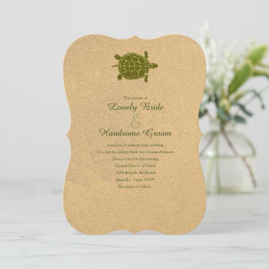 Sand Turtle Beach Weddenschap Kaart (Staand voorkant)