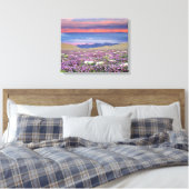 Sand Verbena & Dune Primrose Wildbloemen op zonson Canvas Afdruk (Insitu (Slaapkamer))