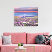 Sand Verbena & Dune Primrose Wildbloemen op zonson Canvas Afdruk (Insitu (Woonkamer))