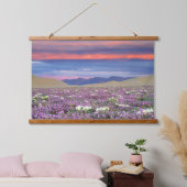 Sand Verbena & Dune Primrose Wildbloemen op zonson Hangend Wandkleed (Slaapkamer)