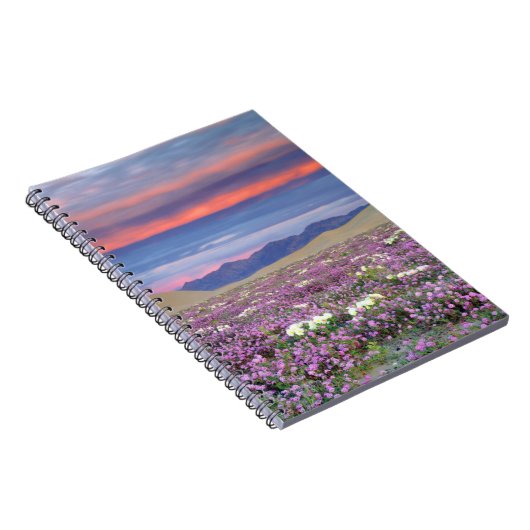 Sand Verbena & Dune Primrose Wildbloemen op zonson Notitieboek (Rechterzijde)