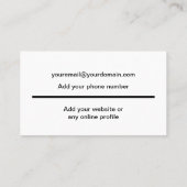 Sand voeg freelancer afbeelding foto logo minimali visitekaartje (Achterkant)