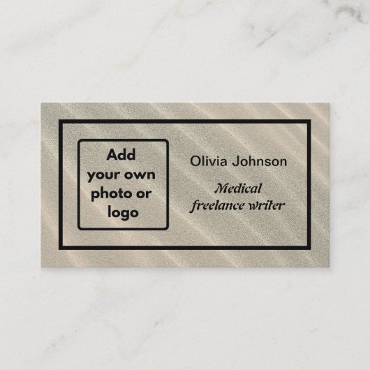 Sand voeg freelancer afbeelding foto logo minimali visitekaartje (Voorkant)