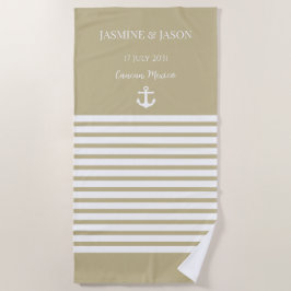 Sand White Personalized Destination Wedding Favor Strandlaken