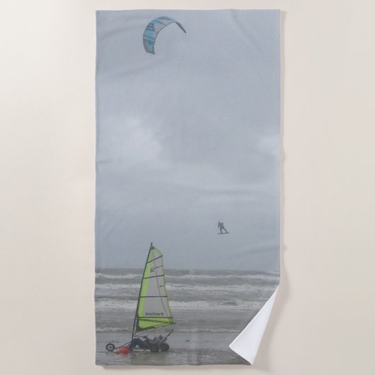 Sand Yachting & Kite Surfing Beach Towel Strandlaken (Voorkant)
