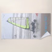 Sand Yachting met Seagul Cust. Beach Towel Strandlaken (Voorkant)