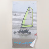 Sand Yachting met Seagul Cust. Beach Towel Strandlaken (Voorkant)