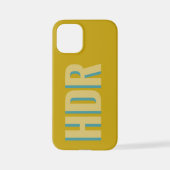 Sand yellow Shadow Monogram initials with name iPhone Hoesje (Achterkant)