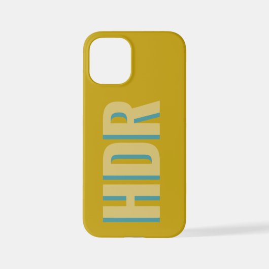 Sand yellow Shadow Monogram initials with name iPhone Hoesje (Achterkant)