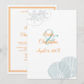 Sand+Zee/blauw+oranje/ Weddenschappen Kaart (Voorkant / Achterkant)