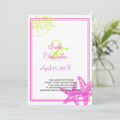 Sand+Zee/kalkgroen+fuschia/ Weddenschappen Kaart (Staand voorkant)