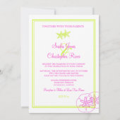 Sand+Zee/kalkgroen+fuschia/ Weddenschappen Kaart (Achterkant)