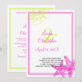 Sand+Zee/kalkgroen+fuschia/ Weddenschappen Kaart (Voorkant / Achterkant)