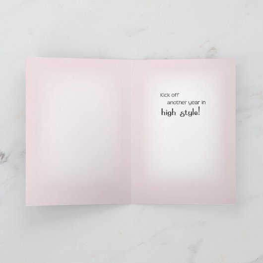 Sandaal gele portemonnee, roze verjaardag kaart (Binnen)