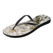 sandaal, witte bloemen teenslippers (Schuin)
