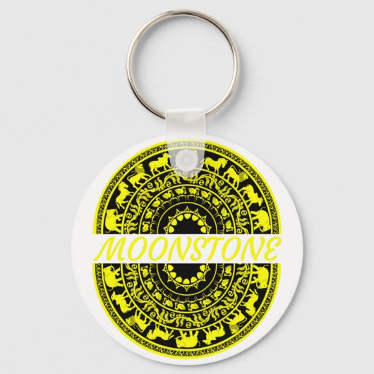 Sandakada pahana - Traditionele onsteen in Sri Lan Sleutelhanger (Voorkant)